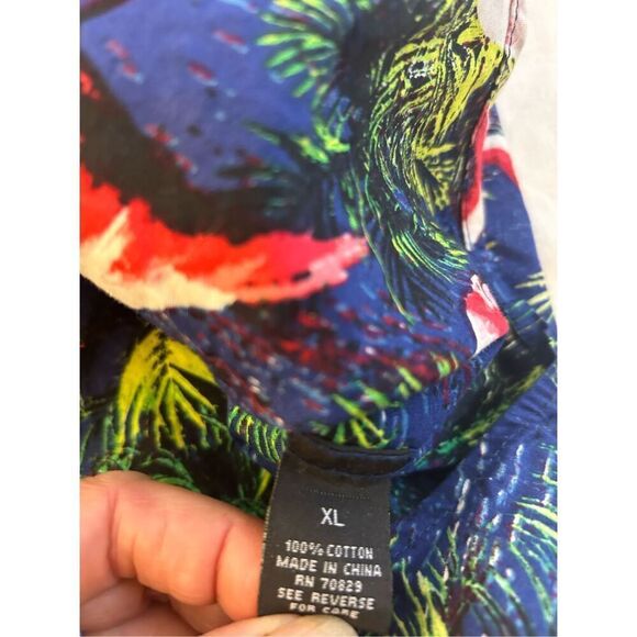 Carbon Hawaiian shirt pink flamingo birds xl rn#70829 - Picture 4 of 6